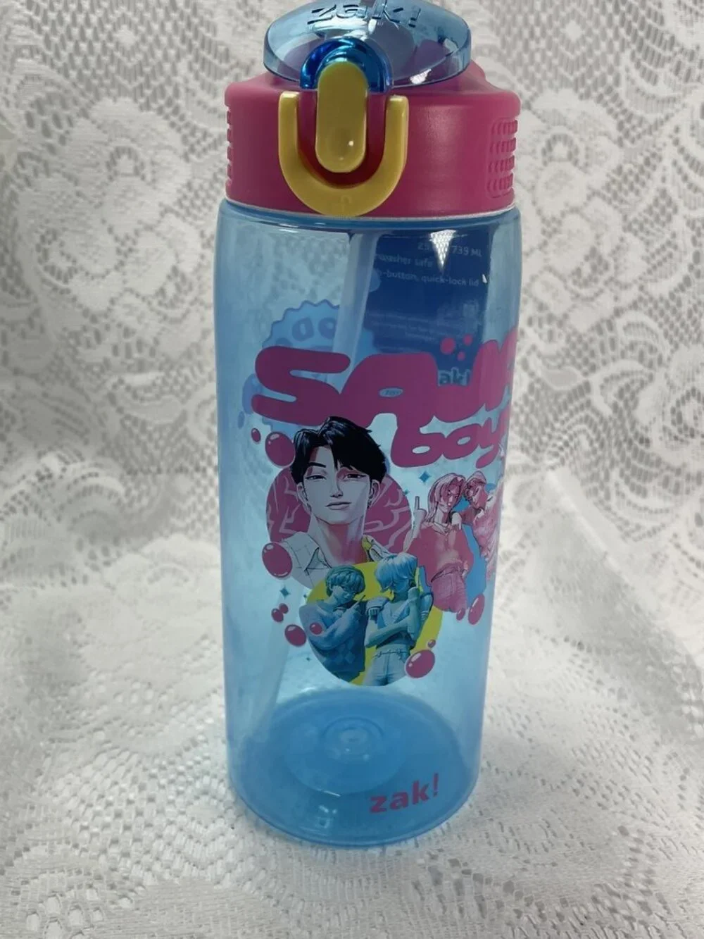 Zak! K-Pop Demon Hunters SAJA Boys 25oz Plastic Bottle Dishwasher Safe Soda Pop